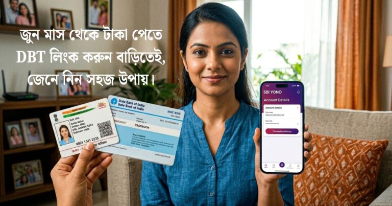 জুন মাস থেকে টাকা পেতে DBT লিংক করুন বাড়িতেই, জেনে নিন সহজ উপায়।