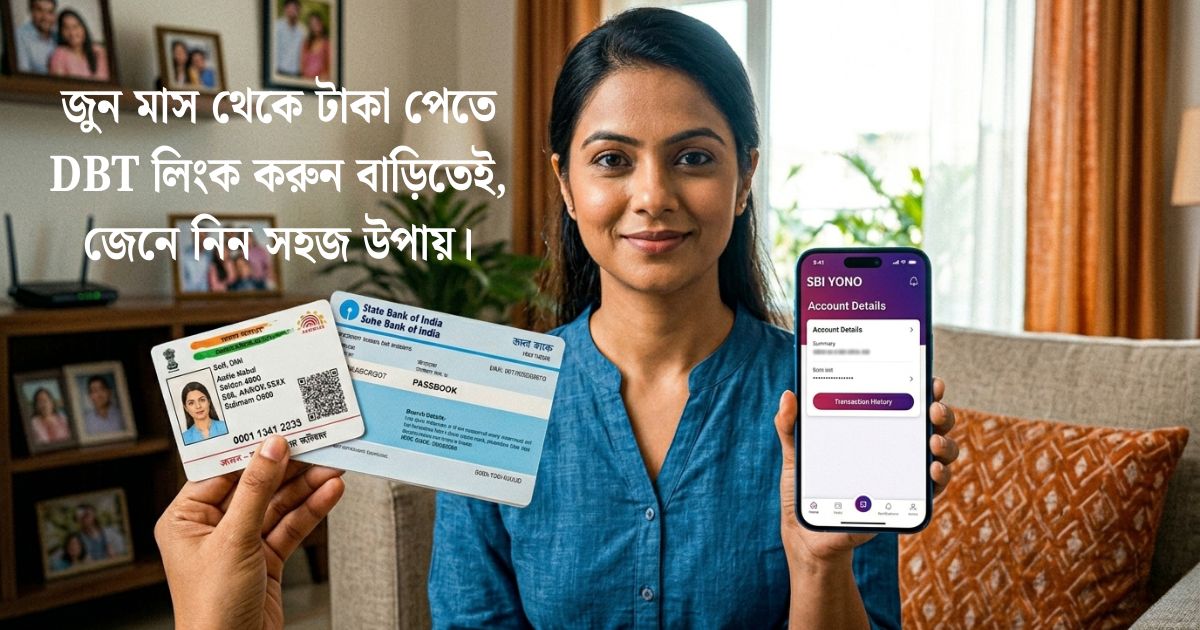 জুন মাস থেকে টাকা পেতে DBT লিংক করুন বাড়িতেই, জেনে নিন সহজ উপায়।