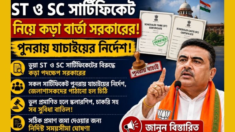 ST and SC Certificate(ST ও SC সার্টিফিকেট)