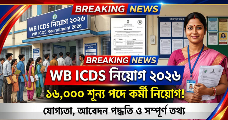 WB ICDS Recruitment 2026(WB ICDS নিয়োগ ২০২৬)